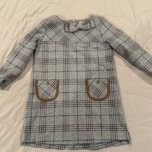 Girl’s Plaid Ponte Riding Dress, Toddler